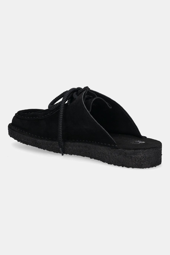 Boty Semišové pantofle Clarks Originals Desert Nomad Mule 26180722 černá