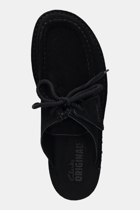 Semišové pantofle Clarks Originals Desert Nomad Mule černá 26180722