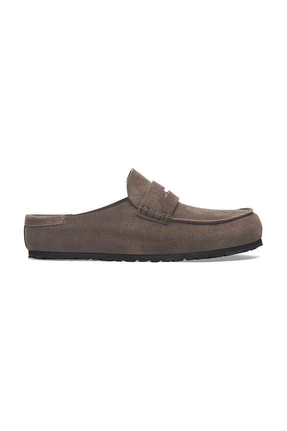 Semišové šľapky Birkenstock Naples Wrapped LEVE hnedá 1029672