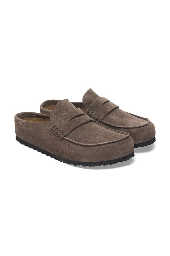 Semišové šľapky Birkenstock Naples Wrapped LEVE hnedá 1029672