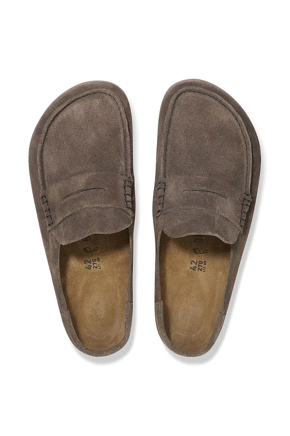 Semišové šľapky Birkenstock Naples Wrapped LEVE 1029672 hnedá