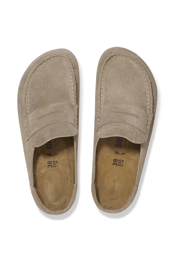 Birkenstock ciabatte slide in camoscio Naples Wrapped LEVE 1029675 beige