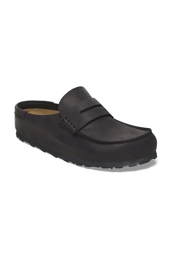 Birkenstock ciabatte slide in pelle Naples Wrapped LEOI 1029711 nero SS25