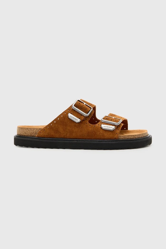 Natikače od brušene kože AllSaints Randal Sandal smeđa M002FC.TAN