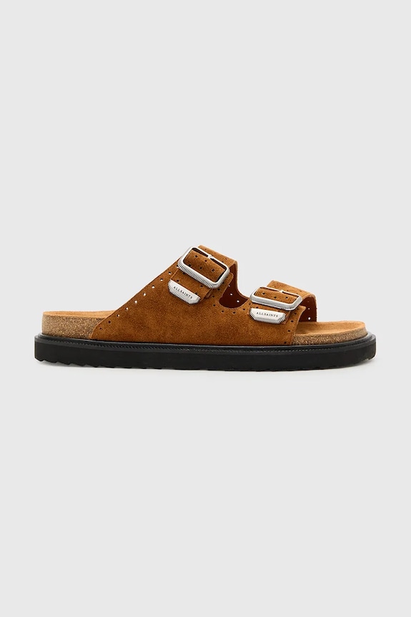 Natikače od brušene kože AllSaints Randal Sandal smeđa M002FC.TAN