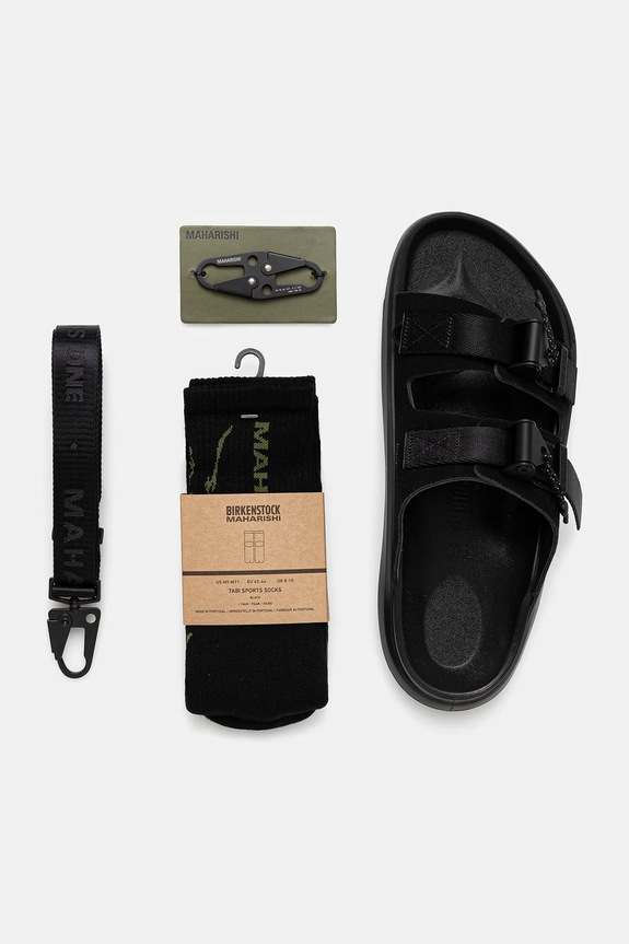 Birkenstock 1774 ciabatte slide x Maharishi Mogami Terra Tech 2S Pack nero 1030822.