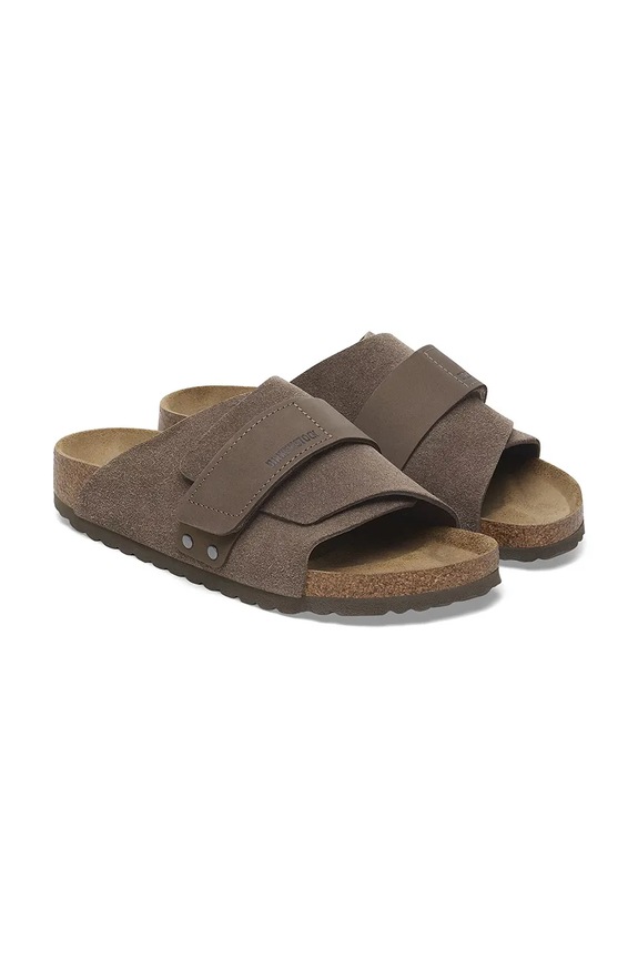 Шкіряні шльопанці Birkenstock Kyoto зелений 1029138