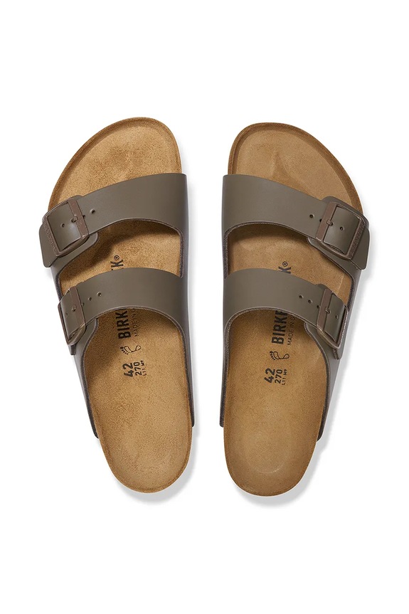 Shoes Birkenstock leather sliders Arizona 1029153 green