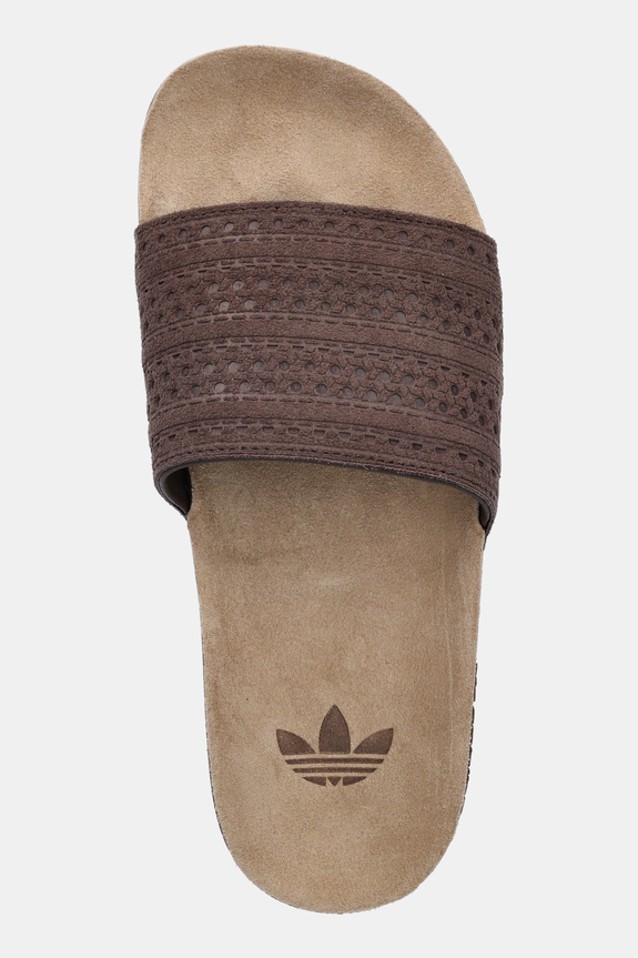 Semišové šľapky adidas Originals Adilette RS hnedá JH5493