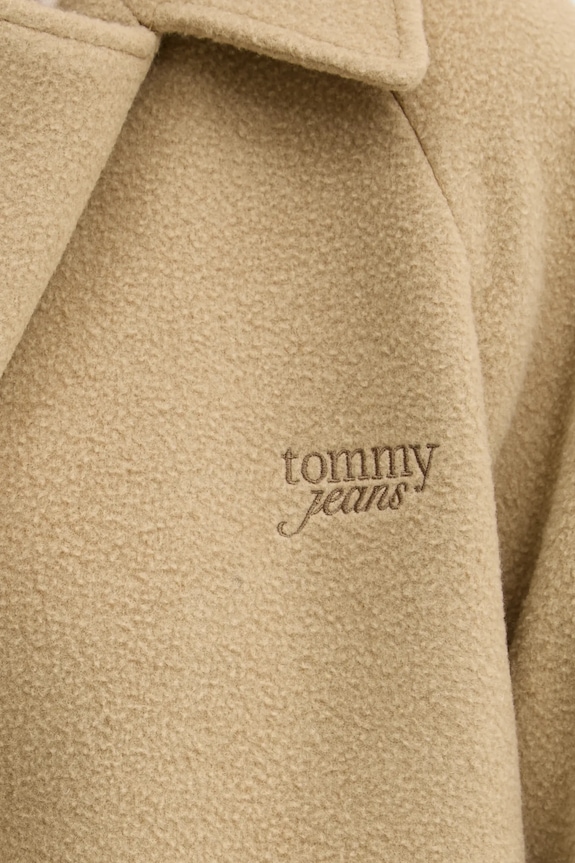 Kaput s primjesom vune Tommy Jeans DW0DW20166 bež