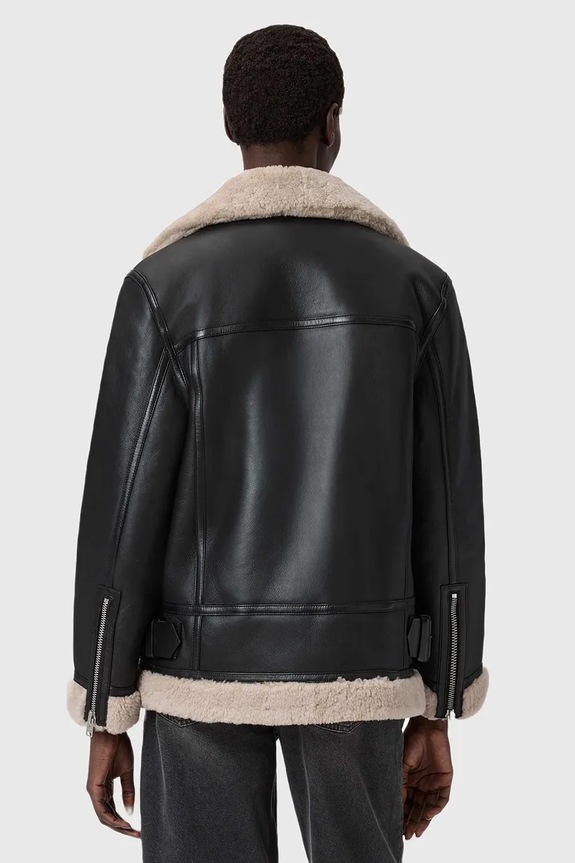 AllSaints kurtka skórzana SOLA W120LB czarny SS25