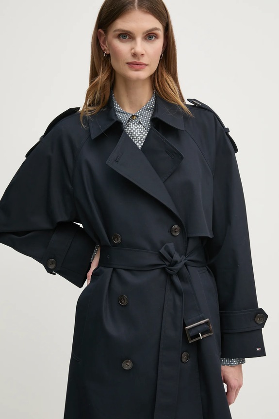 Pamučni baloner Tommy Hilfiger mornarsko plava WW0WW45918