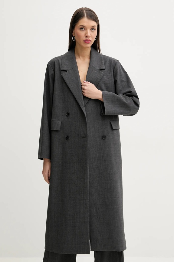 IRO cappotto con aggiunta di lana grigio WP137VIRINA