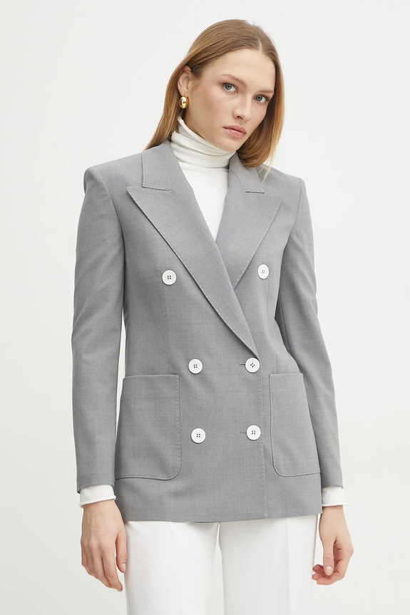 Luisa Spagnoli blazer con aggiunta di lana tessuto grigio 541870