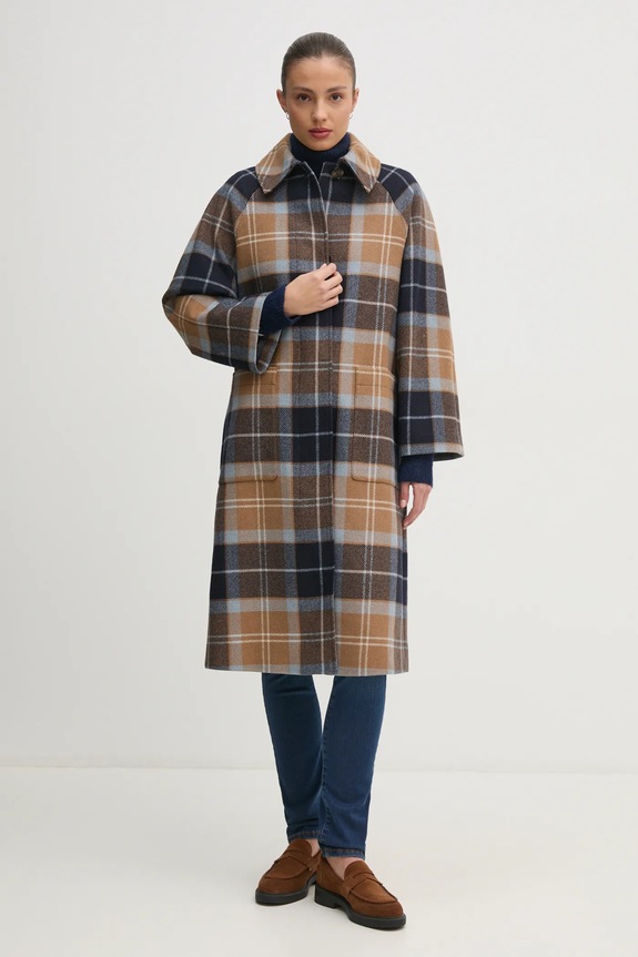 Barbour płaszcz wełniany LWO0243BE31 brązowy SS25
