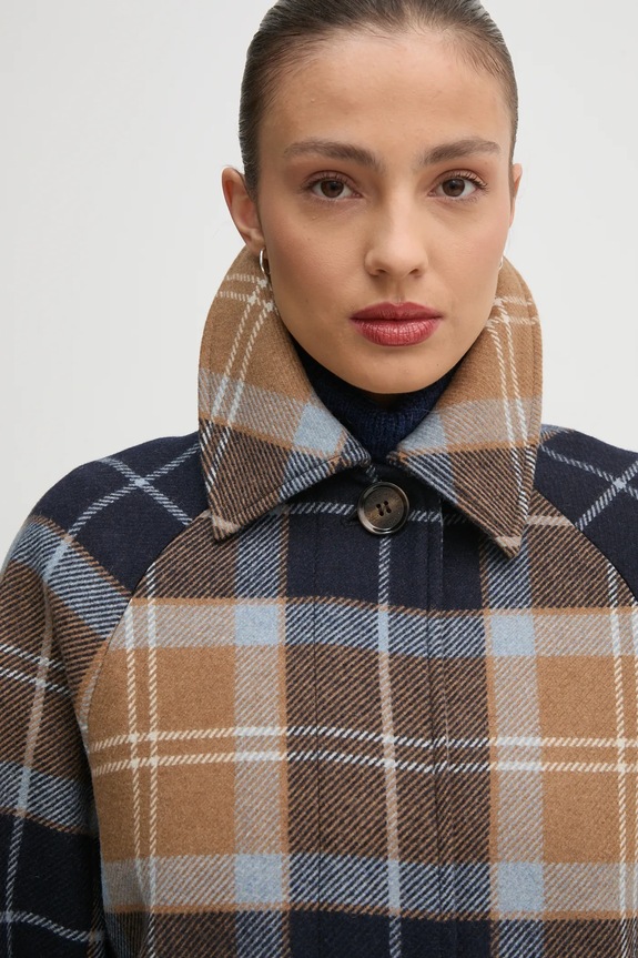 Barbour płaszcz wełniany LWO0243BE31 brązowy