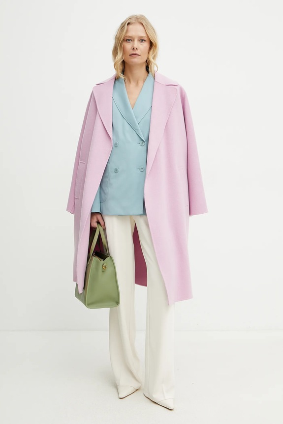 Weekend Max Mara cappotto in lana 2515011011600 rosa SS25