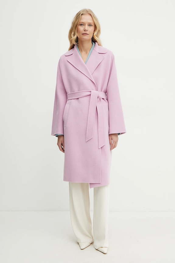 Weekend Max Mara cappotto in lana rosa 2515011011600