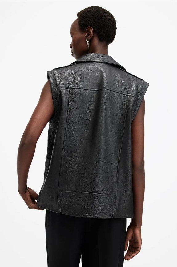 Kožni prsluk AllSaints BILLIE W064LB
