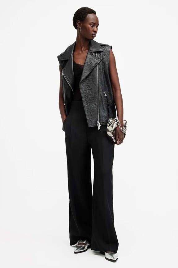 Kožni prsluk AllSaints BILLIE W064LB