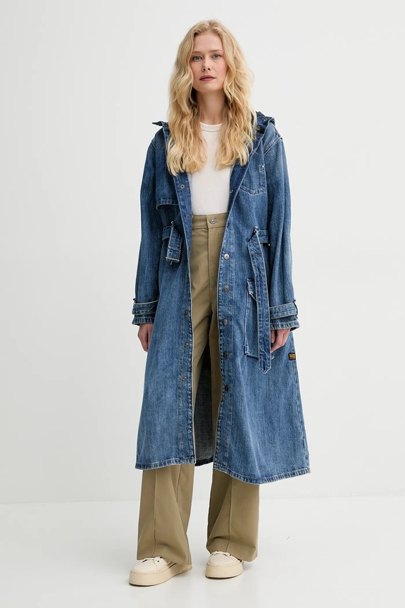 Παλτό με κουκούλα μπλε D26217.D776