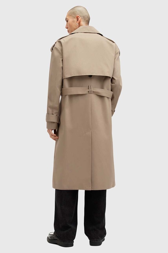 AllSaints trencz bawełniany SPENCER M009OZ beżowy