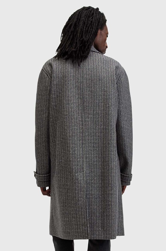 Vlnený kabát AllSaints GOODMAN sivá M017OB