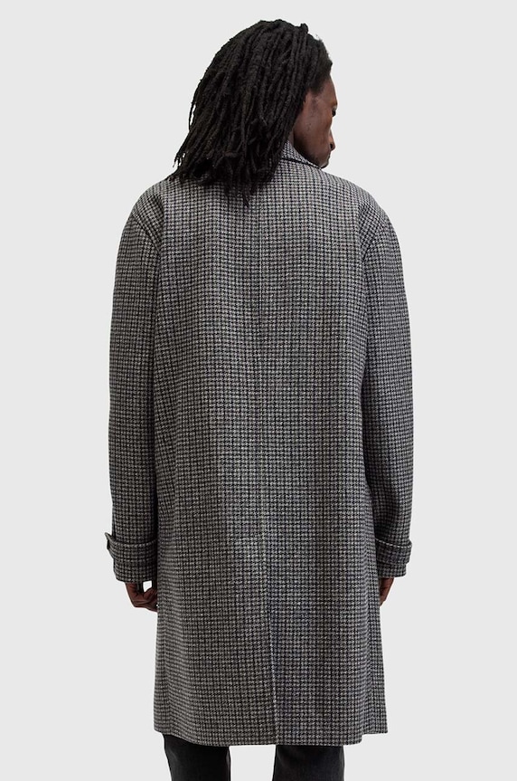 Vlnený kabát AllSaints GOODMAN sivá M017OB
