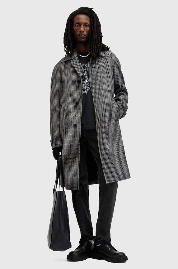 Vlnený kabát AllSaints GOODMAN M017OB