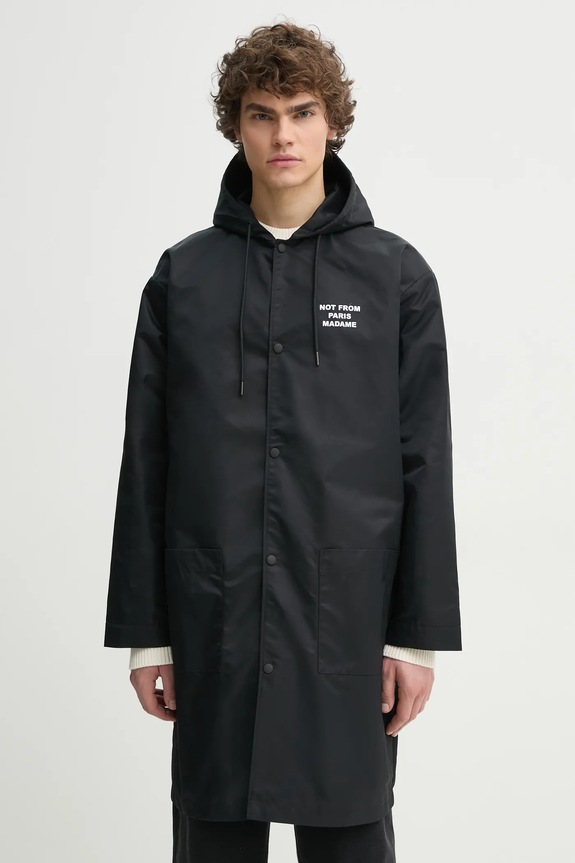 Куртка Drôle de Monsieur La Parka Slogan PERM.CT130.PA014.BL чорний SS26