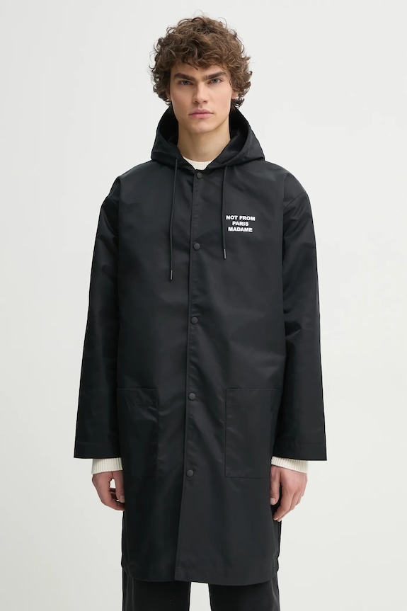 Куртка Drôle de Monsieur La Parka Slogan PERM.CT130.PA014.BL чорний SS26