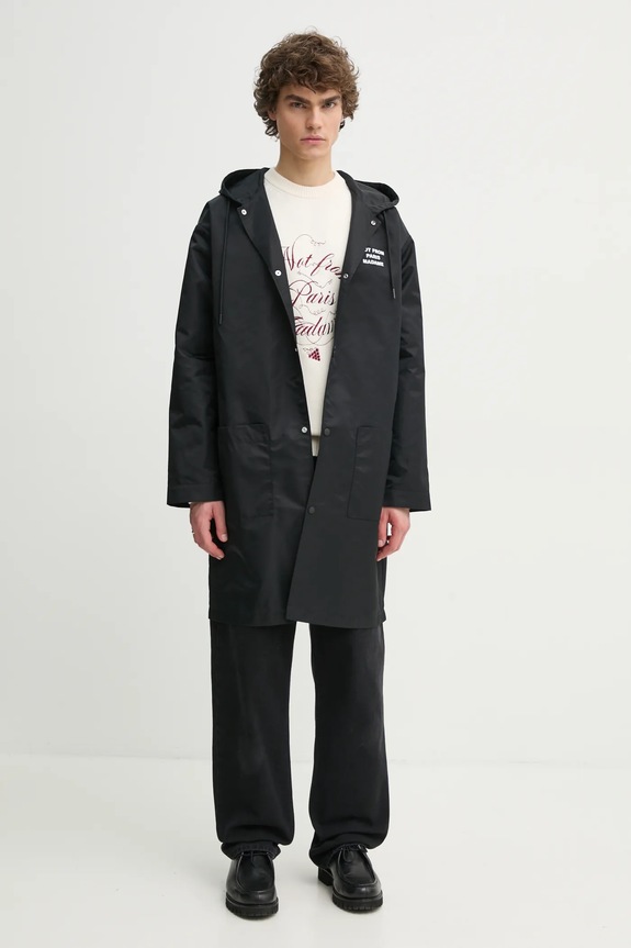 Одяг Куртка Drôle de Monsieur La Parka Slogan PERM.CT130.PA014.BL чорний