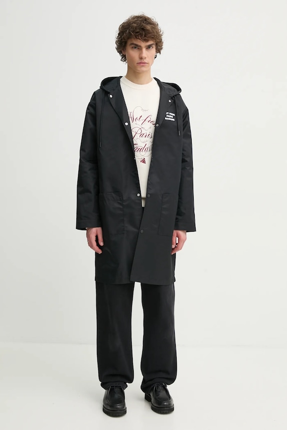 Одяг Куртка Drôle de Monsieur La Parka Slogan PERM.CT130.PA014.BL чорний