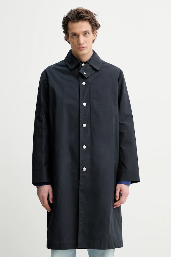 A.P.C. palton de bumbac mac arthur cu captuseala bleumarin COERC.H01535