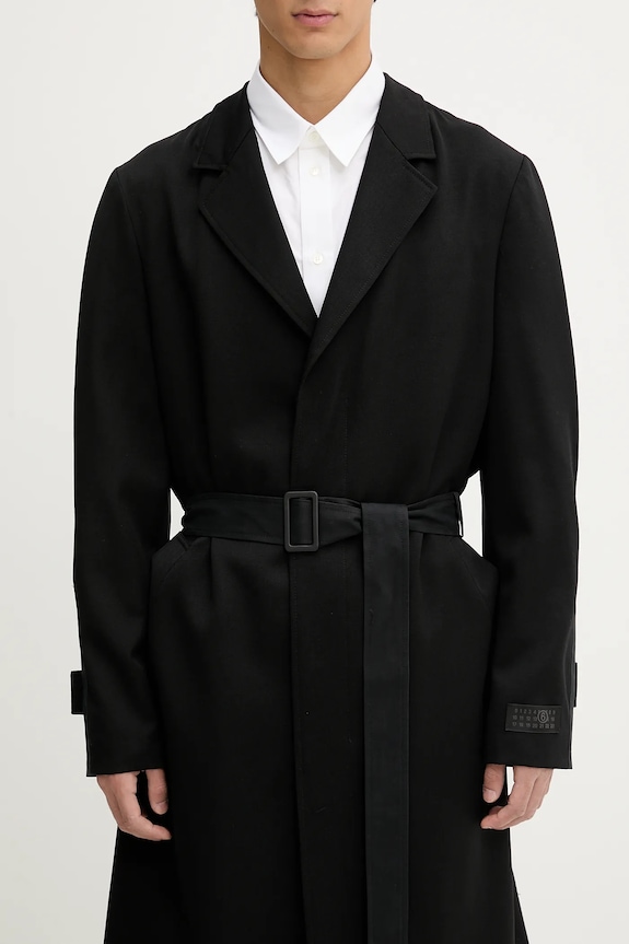 MM6 Maison Margiela płaszcz czarny SH0AA0009