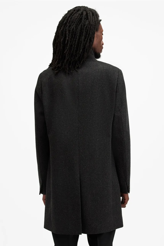 Пальто з домішкою вовни AllSaints WIXX M064OB чорний