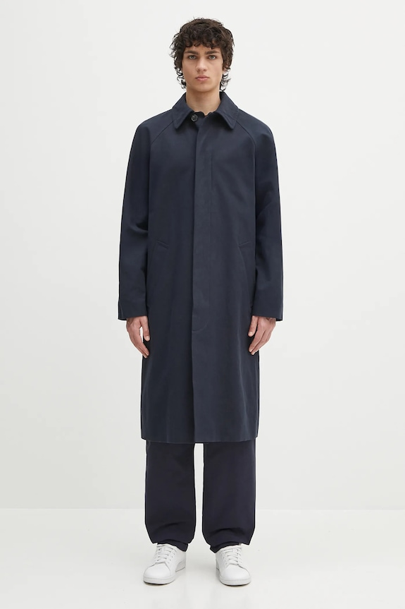 A.P.C. palton din amestec de in Mac Edouard altele bleumarin COGXT.M01549