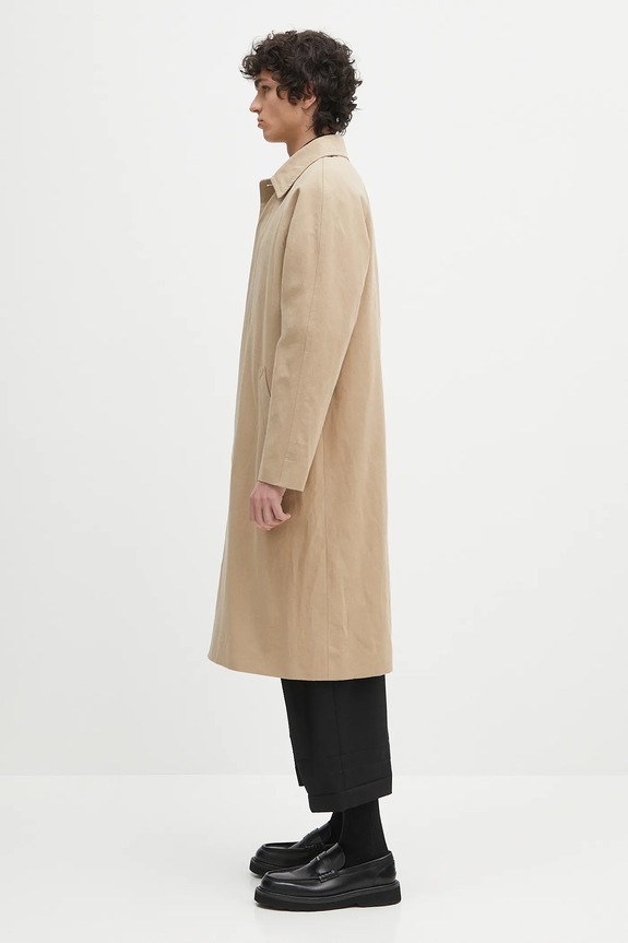 A.P.C. cappotto con aggiunta di lino Mac Edouard COGXT.M01549 beige SS25