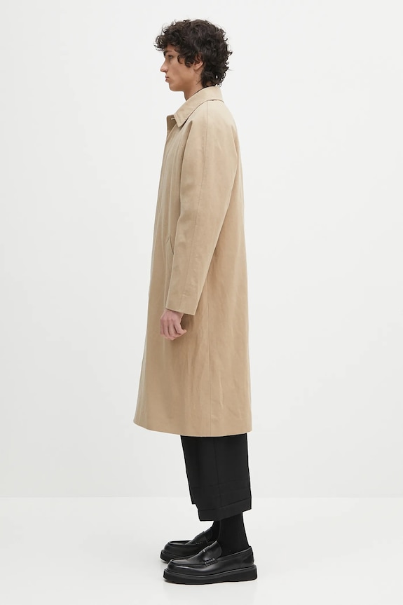A.P.C. linen blend coat Mac Edouard COGXT.M01549 beige SS25