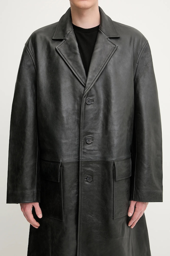 Кожаный плащ 1017 ALYX 9SM Vintage leather чёрный AAMOU0547LE01