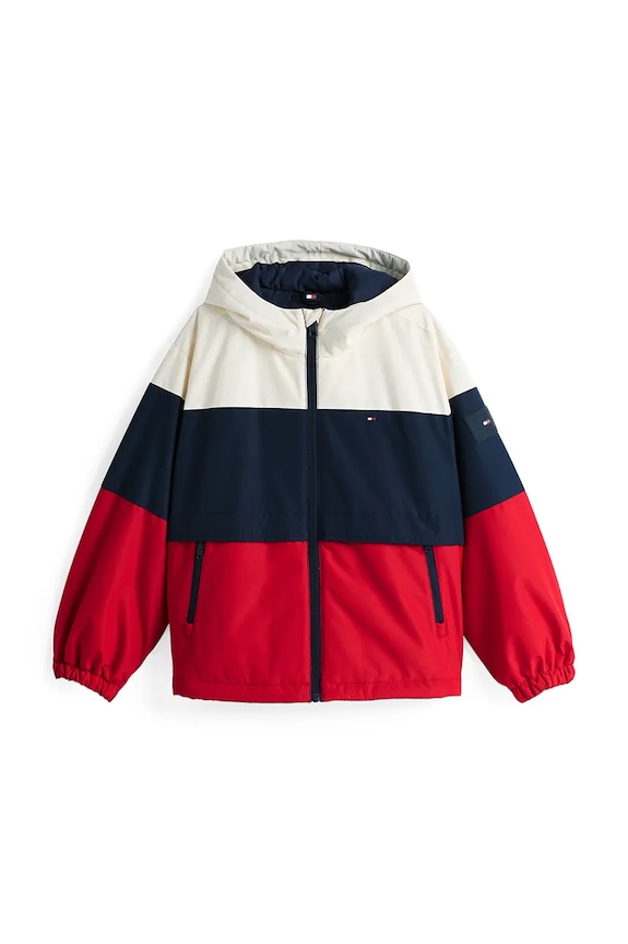 Dětská bunda Tommy Hilfiger KB0KB09365.128.176.PPYA červená SS25