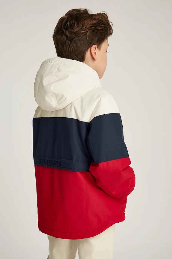 CHLAPEC Dětská bunda Tommy Hilfiger KB0KB09365.128.176.PPYA červená