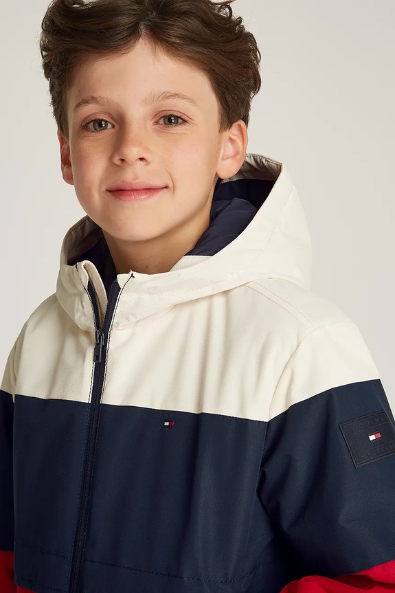 Dětská bunda Tommy Hilfiger červená KB0KB09365.128.176.PPYA