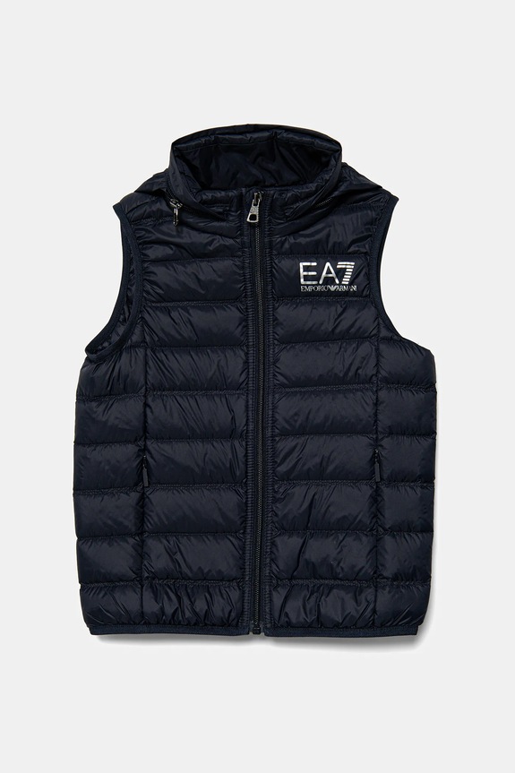 Dětská péřová vesta EA7 Emporio Armani bez podšívky námořnická modř 7B000034.AF12477