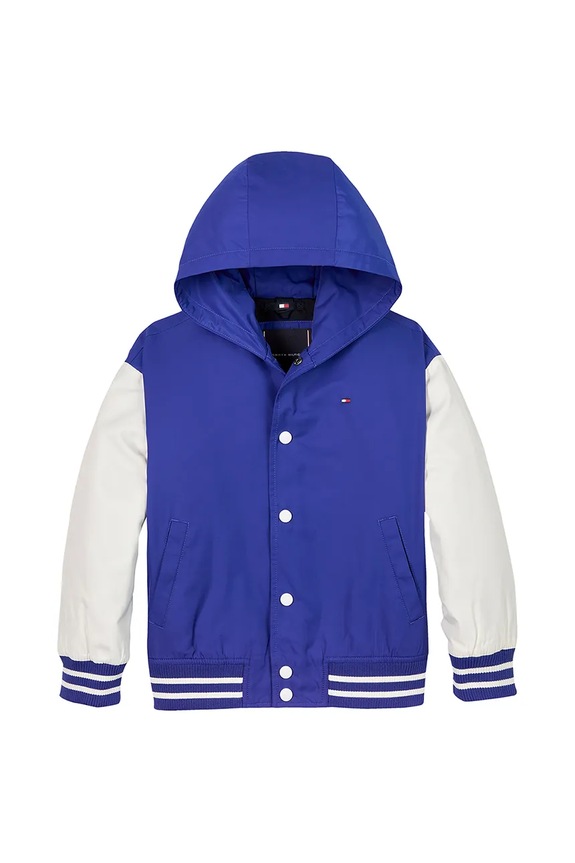 Παιδικό μπουφάν bomber Tommy Hilfiger KB0KB09582.PPYA μωβ SS25