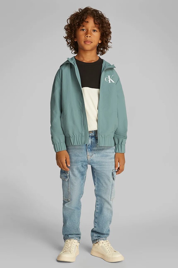 Calvin Klein Jeans kurtka dziecięca pozostałe turkusowy IB0IB02500.128.176.PPYA