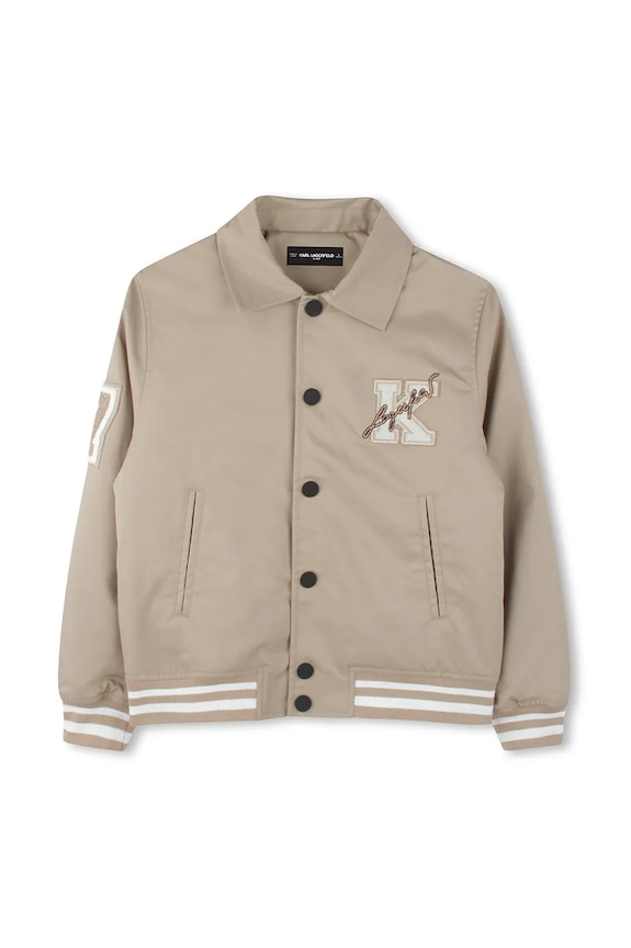 Detská bunda bomber Karl Lagerfeld Z30568.162.174 béžová SS25
