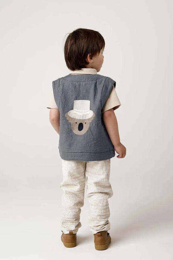 Παιδικό λινό γιλέκο Donsje Larsel Linen Gilet Groom 4096401.74.92