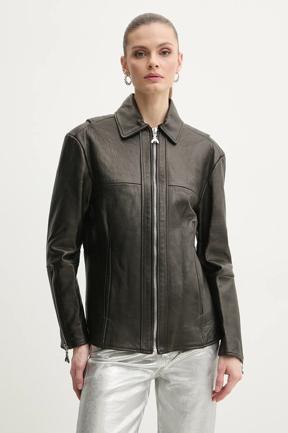 Patrizia Pepe geaca de piele cu captuseala negru 8O0160.L143
