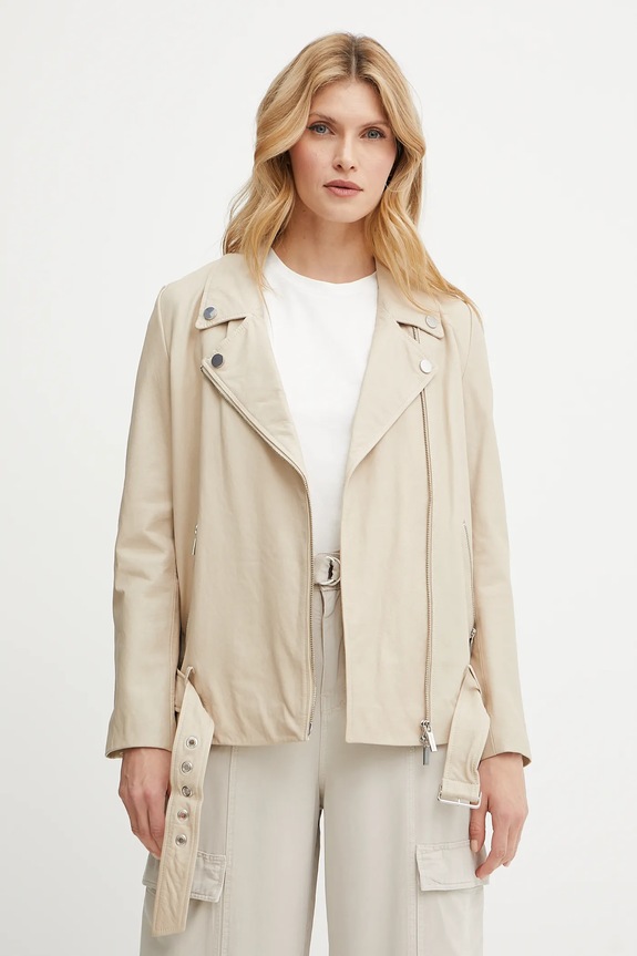 Armani Exchange ramoneska skórzana nieocieplane beżowy XW000218.AF10854